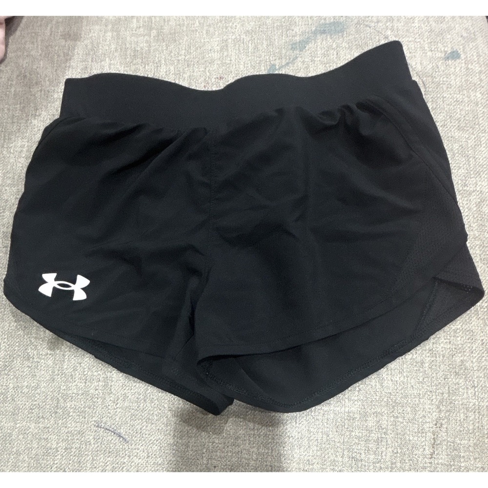 Under Armour Black Athletic Mesh Shorts Polyester size YMD